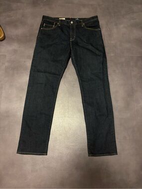 Ag Adriano Goldschmied Men's Dark Indigo Slim Straight Jeans